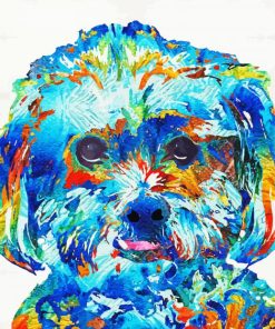 Colorful Abstract Shih Tzu Diamond Painting