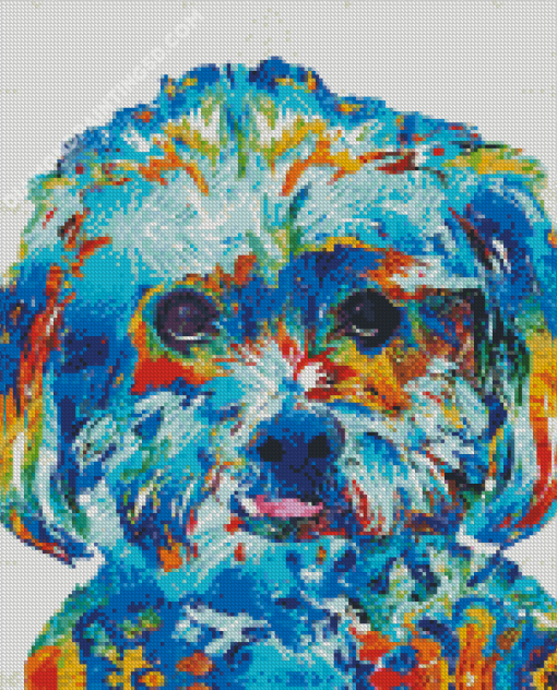 Colorful Abstract Shih Tzu Diamond Painting