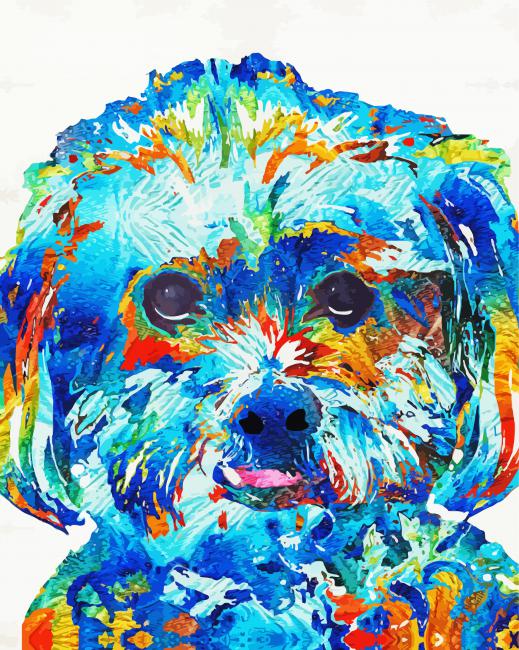 Colorful Abstract Shih Tzu Diamond Painting