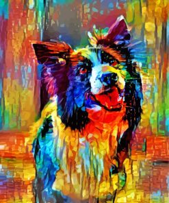 Colorful Border Collie Diamond Painting