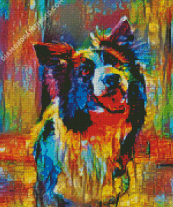 Colorful Border Collie Diamond Painting