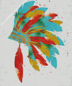 Colorful Native American Headdress Diamond Painting