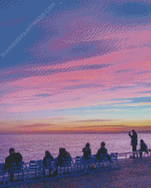 Cote D Azur Beach Sunset Diamond Painting