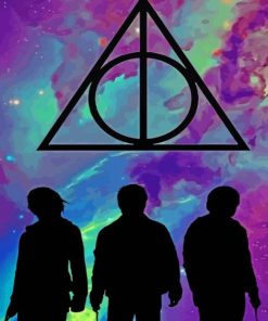 Deathly Hallows Symbol Silhouette Diamond Painting