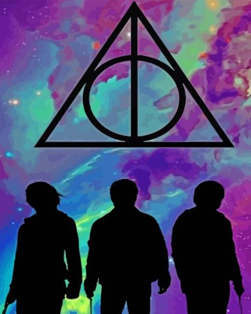 Deathly Hallows Symbol Silhouette Diamond Painting