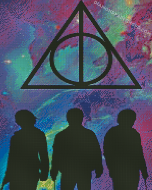 Deathly Hallows Symbol Silhouette Diamond Painting