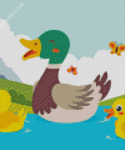 Ducks Swimming Art Diamond Painting