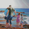 Family Beach Art Diamond Painting