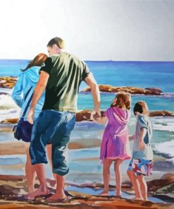 Family Beach Art Diamond Painting