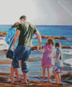 Family Beach Art Diamond Painting