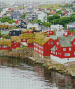 Faroes Island Buildings Diamond Painting