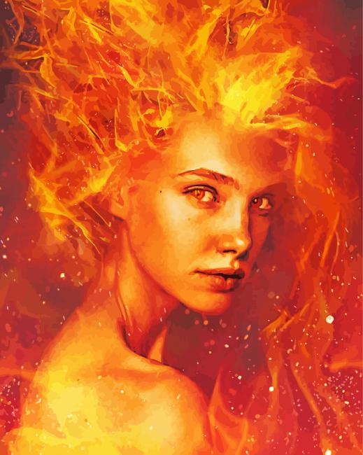 Fire Woman Diamond Painting