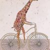 Giraffe on a Bike Diamond Painting