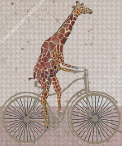 Giraffe on a Bike Diamond Painting