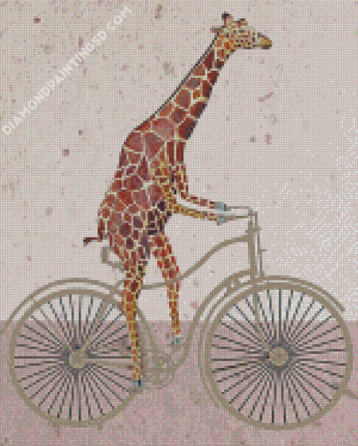 Giraffe on a Bike Diamond Painting