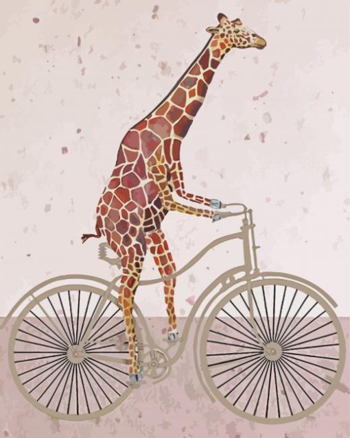 Giraffe on a Bike Diamond Painting