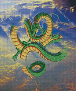 Green Anime Dragon Diamond Painting