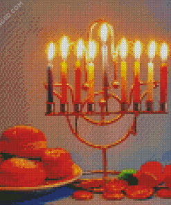 Hanukkah Menora Diamond Painting