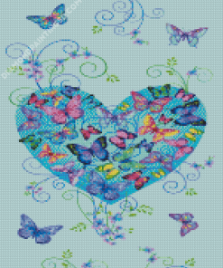 Heart Shape Butterflies Diamond Painting