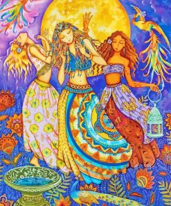 Hippie Girls Dancers Diamond Painting