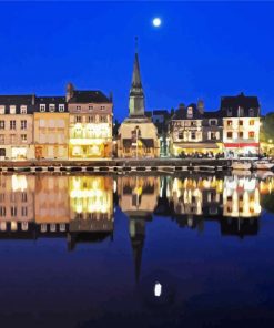 Honfleur Reflection At Night Diamond Painting