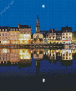 Honfleur Reflection At Night Diamond Painting