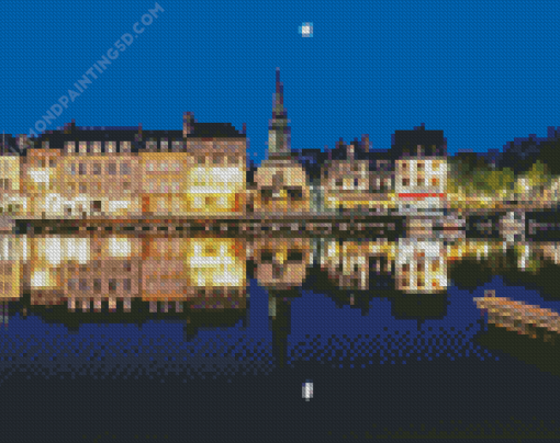 Honfleur Reflection At Night Diamond Painting