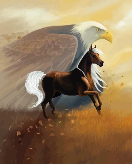 Horse and Eagle Diamond Painting