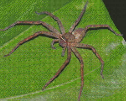 Huntsman Spider On Leaf Diamond Painting