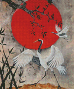 Japanese Red Crowned Crane Diamond Painting