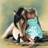 Little Girl And Horse Hugging Diamond Painting