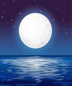 Moon Over Ocean Diamond Painting