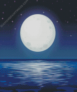 Moon Over Ocean Diamond Painting