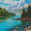 Mountains River Landscape Diamond Painting