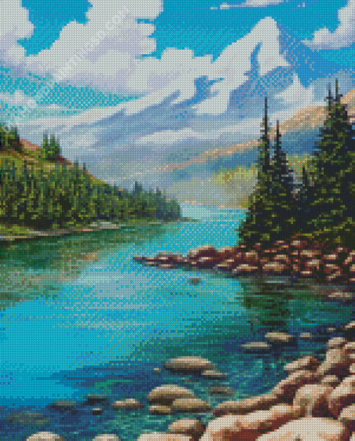 Mountains River Landscape Diamond Painting