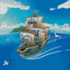 One Piece Ship Marine Diamond Painting