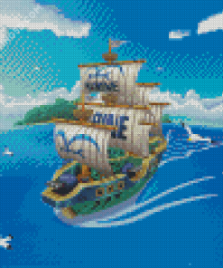 One Piece Ship Marine Diamond Painting