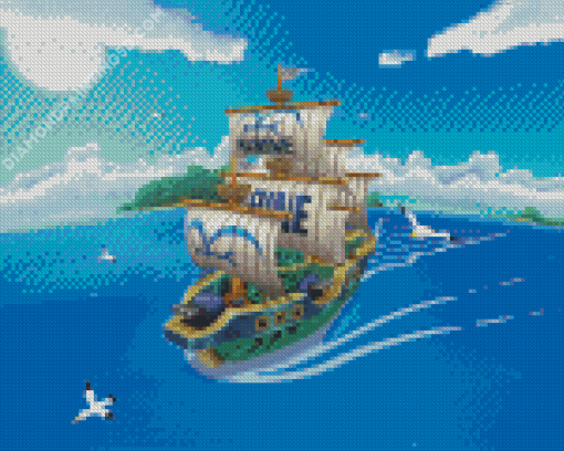 One Piece Ship Marine Diamond Painting