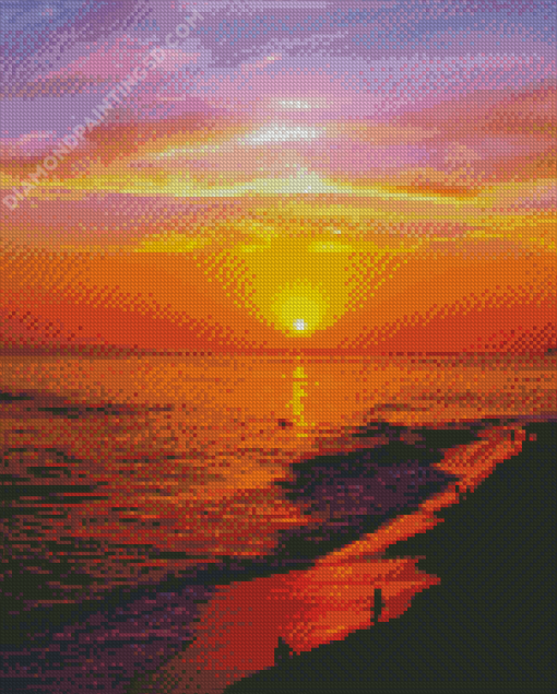 Orange County Beach At Sunset Diamond Painting