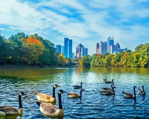 Piedmont Park Geese Diamond Painting