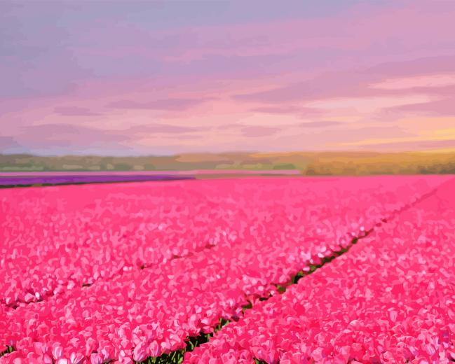 Pink field Diamond Paintings