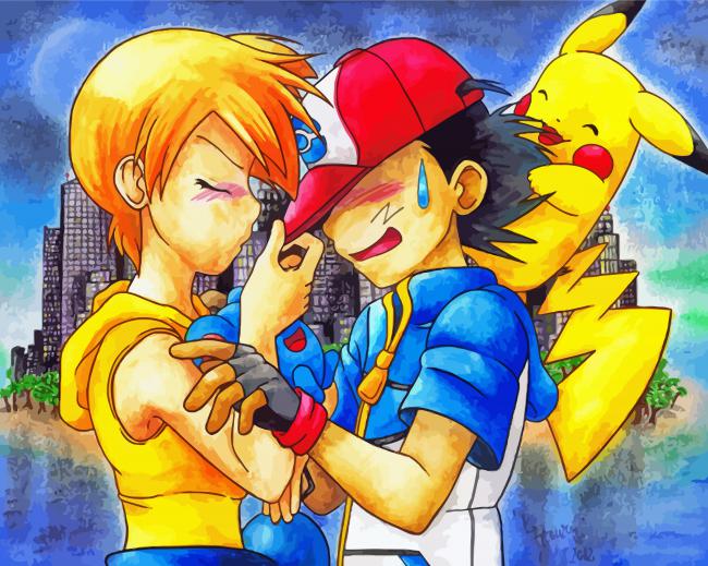 Pokemon Misty And Ash Diamond Painting