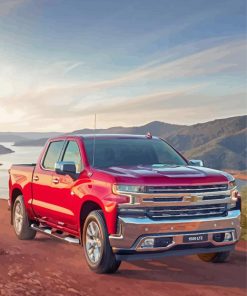 Red Chevrolet Silverado Diamond Painting