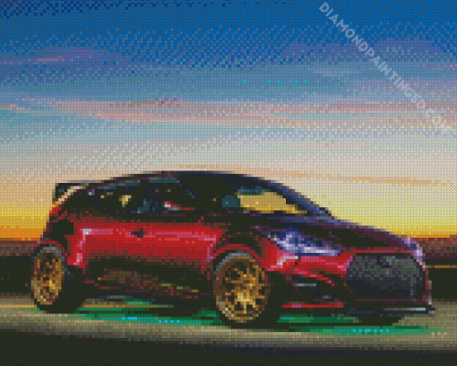 Red Hyundai Veloster Diamond Painting