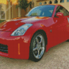 Red Nissan 350z Car Diamond Painting