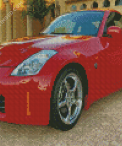 Red Nissan 350z Car Diamond Painting