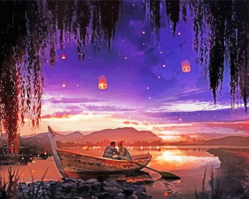 Romantic Date On Boat Diamond Painting