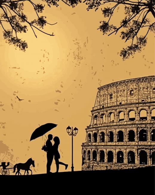 Rome Couple Silhouette Diamond Painting