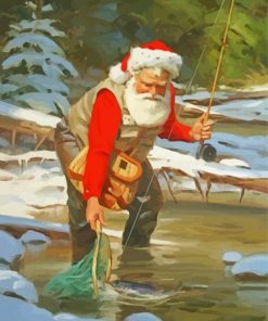 Santa Fishing Diamond Painting