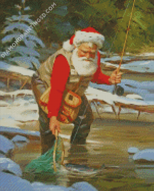 Santa Fishing Diamond Painting